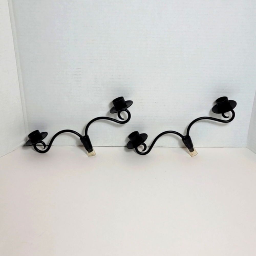 Vintage Wine Bottle Double Candleabra Candle Holders Set of Two - Picture 2 of 7